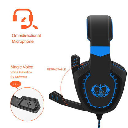 SADES AH-28 Wired Gaming Headphone Headset with Microphone Gamer PC Over Ear Earphone for Laptop