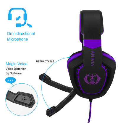 SADES AH-28 Wired Gaming Headphone Headset with Microphone Gamer PC Over Ear Earphone for Laptop