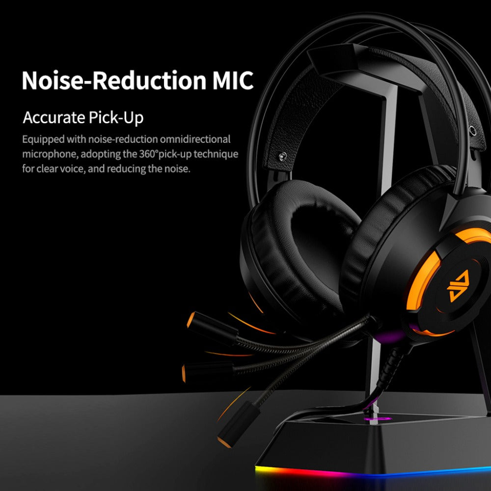 AJAZZ AX120 Gaming Headset Over Ear Headphone 3.5mm + USB Plug with Noise-Reduction Mic