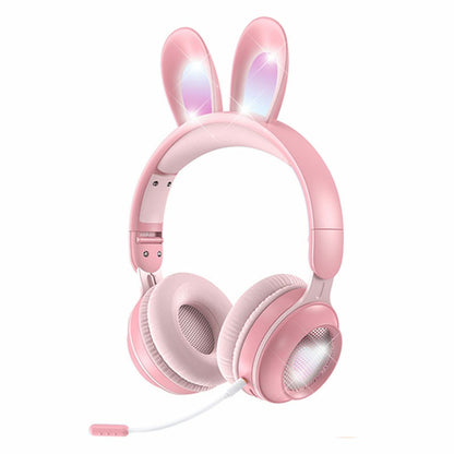 KE-01 Cute Rabbit Ear Foldable Headphone Stereo Music Wireless Bluetooth Headset with Mic