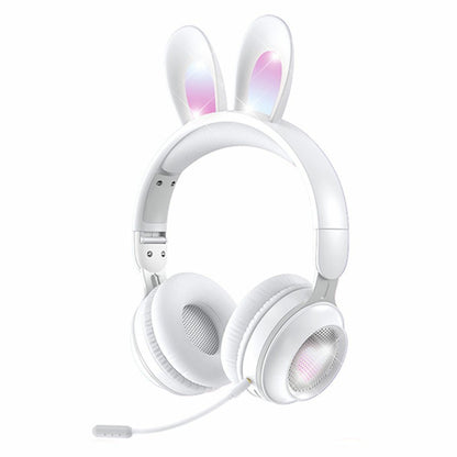 KE-01 Cute Rabbit Ear Foldable Headphone Stereo Music Wireless Bluetooth Headset with Mic