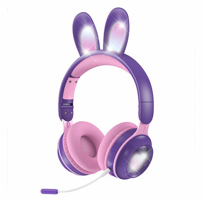 KE-01 Cute Rabbit Ear Foldable Headphone Stereo Music Wireless Bluetooth Headset with Mic