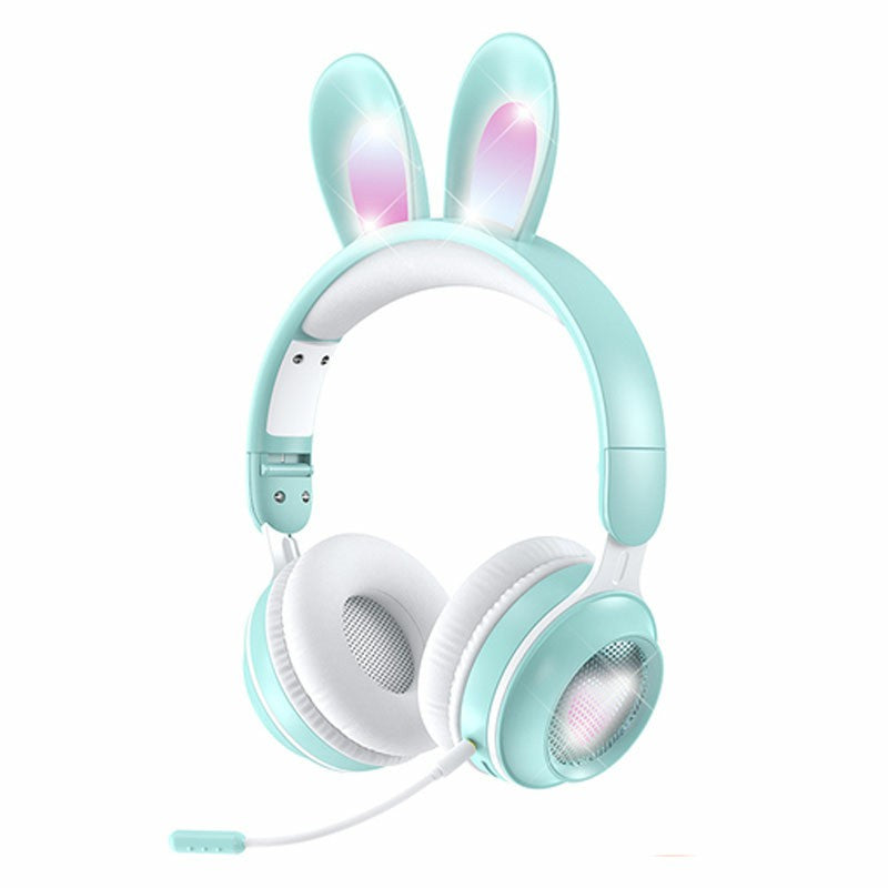 KE-01 Cute Rabbit Ear Foldable Headphone Stereo Music Wireless Bluetooth Headset with Mic