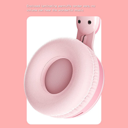 KE-01 Cute Rabbit Ear Foldable Headphone Stereo Music Wireless Bluetooth Headset with Mic