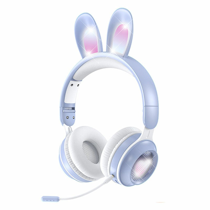 KE-01 Cute Rabbit Ear Foldable Headphone Stereo Music Wireless Bluetooth Headset with Mic