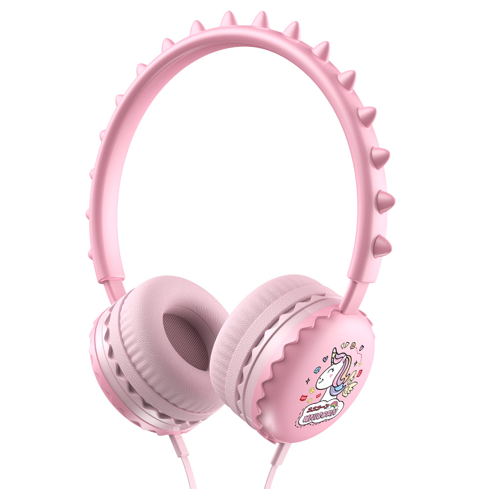 Y19 Cute Cartoon Wired Headset Stereo Sound Cored Headphones with Microphone for Kids (CE)