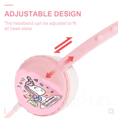 Y19 Cute Cartoon Wired Headset Stereo Sound Cored Headphones with Microphone for Kids (CE)