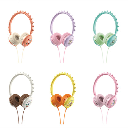 Y19 Cute Cartoon Wired Headset Stereo Sound Cored Headphones with Microphone for Kids (CE)