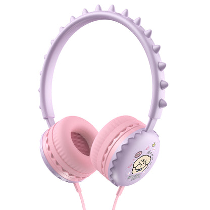 Y19 Cute Cartoon Wired Headset Stereo Sound Cored Headphones with Microphone for Kids (CE)