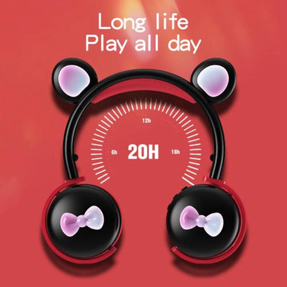 BK7 Cute Bear Wireless Bluetooth Headset Cartoon LED Light AUX-In Over Ear Headphone Children&#39;s Gift (CE Certificated)