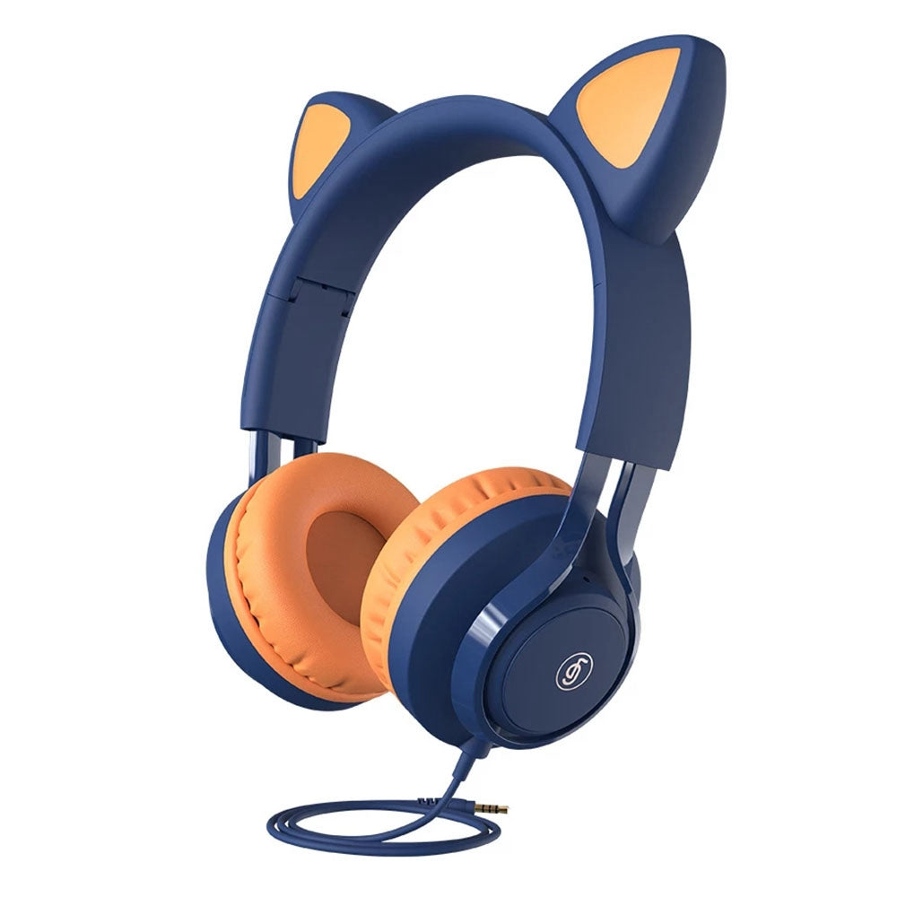 FINGERTIME EP08 Lovely Cute Cat Ear Decor Headset Wired Stereo Sound Headphones Muisc Stereo Girl&#39;s Kid&#39;s Earphones