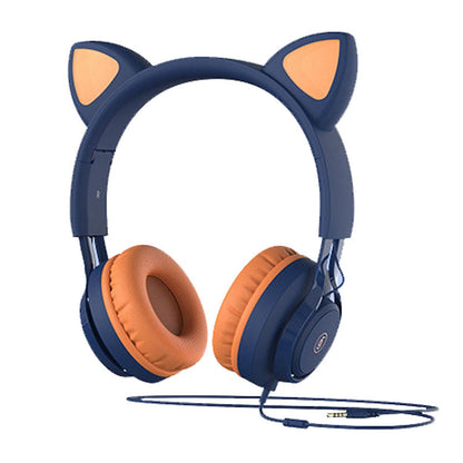 FINGERTIME EP08 Lovely Cute Cat Ear Decor Headset Wired Stereo Sound Headphones Muisc Stereo Girl&#39;s Kid&#39;s Earphones