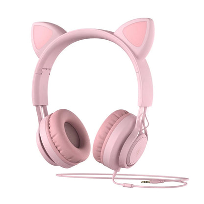 FINGERTIME EP08 Lovely Cute Cat Ear Decor Headset Wired Stereo Sound Headphones Muisc Stereo Girl&#39;s Kid&#39;s Earphones