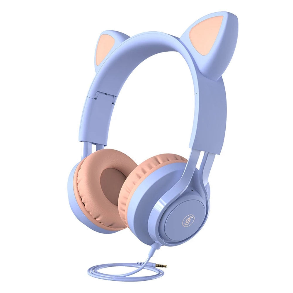 FINGERTIME EP08 Lovely Cute Cat Ear Decor Headset Wired Stereo Sound Headphones Muisc Stereo Girl&#39;s Kid&#39;s Earphones