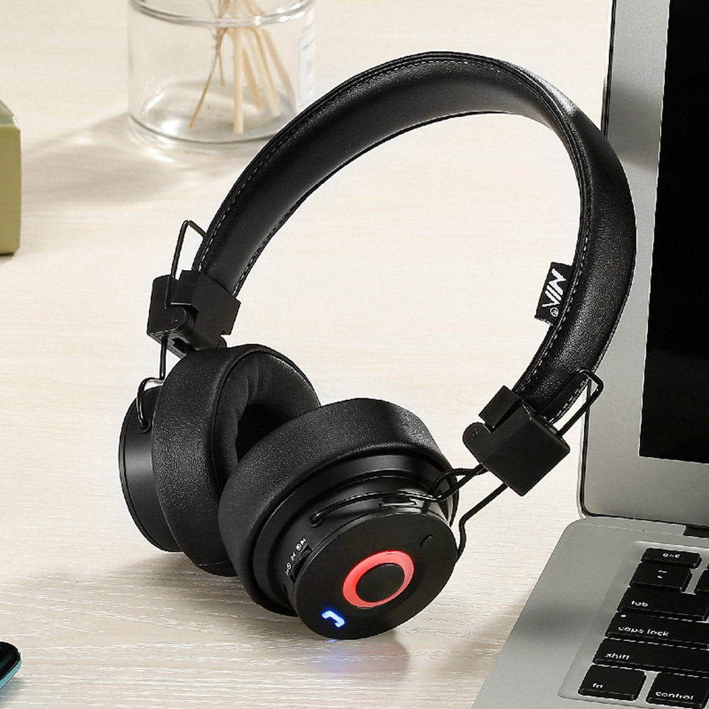 NIA X10 Foldable Over Ear Music Headset Wireless Bluetooth Headphones Colorful Stereo Music Supporting TF Card Earphone MP3 Player FM Radio with Mic