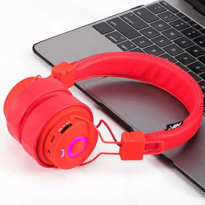 NIA X10 Foldable Over Ear Music Headset Wireless Bluetooth Headphones Colorful Stereo Music Supporting TF Card Earphone MP3 Player FM Radio with Mic