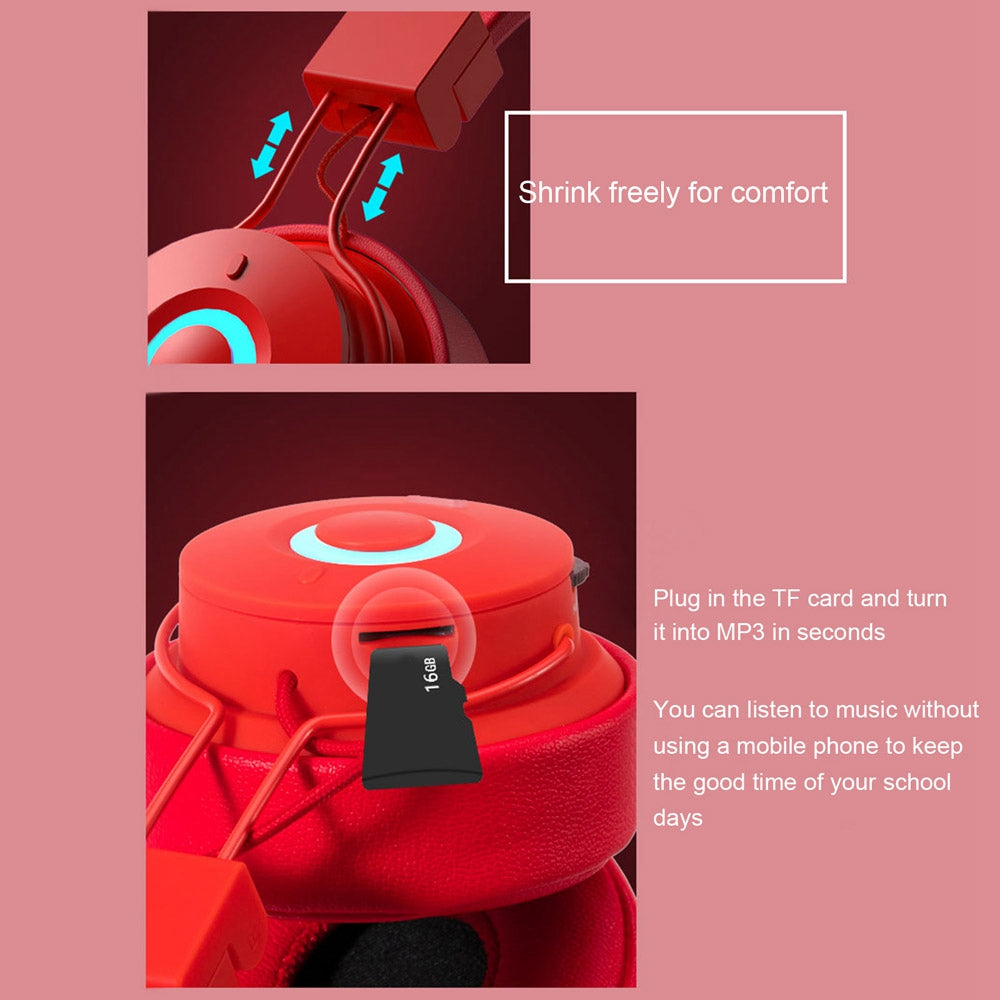 NIA X10 Foldable Over Ear Music Headset Wireless Bluetooth Headphones Colorful Stereo Music Supporting TF Card Earphone MP3 Player FM Radio with Mic