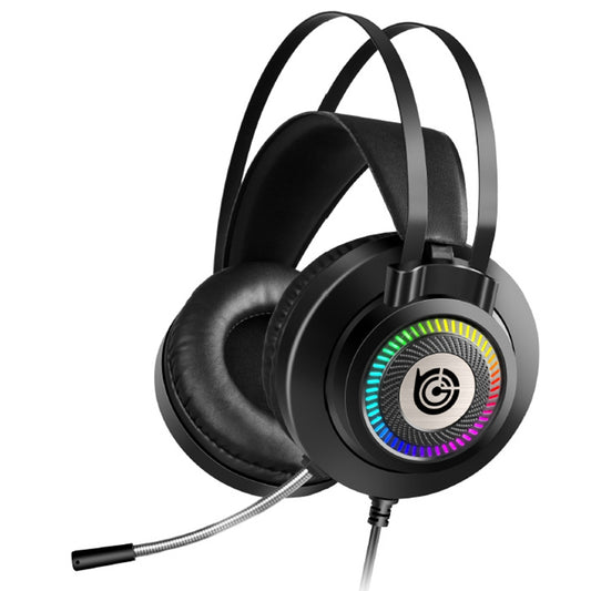 GT9 RGB Light Design Head-mounted Wired Stereo Sound E-sports Headphone Computer Gaming Headset with Adjustable Angle Mic