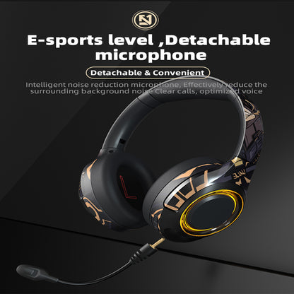 EL-A2 Folding Gaming Headset Graffiti Cool Headphone with Microphone Head-Mounted Bluetooth Earphone