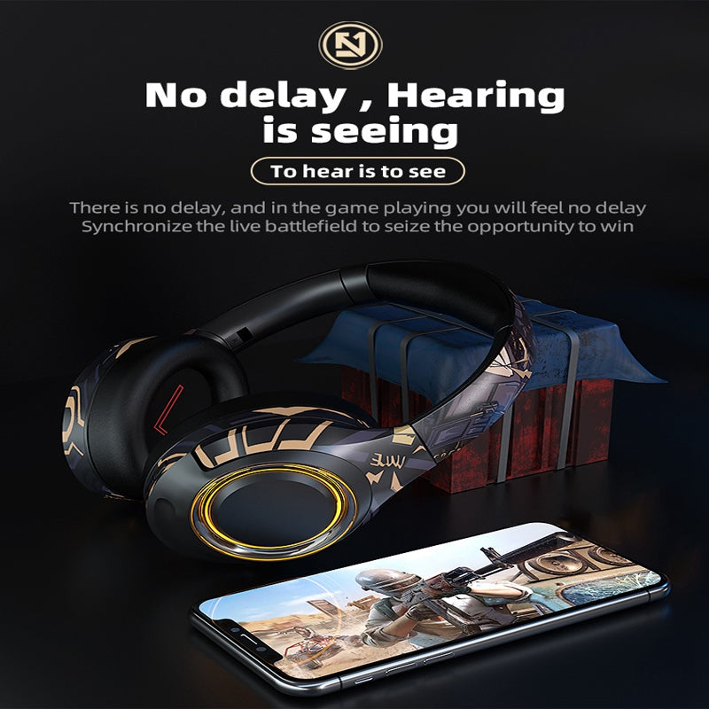 EL-A2 Folding Gaming Headset Graffiti Cool Headphone with Microphone Head-Mounted Bluetooth Earphone