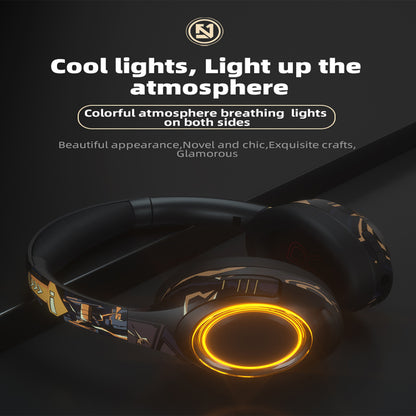 EL-A2 Folding Gaming Headset Graffiti Cool Headphone with Microphone Head-Mounted Bluetooth Earphone