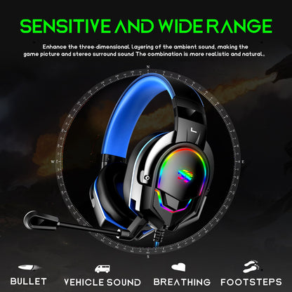 IMYB A88 Wired Over-Ear E-sports Headphone Heavy Bass RGB LED Light Gaming Headset