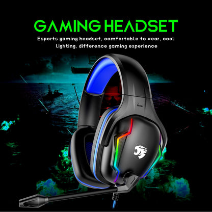 IMYB A80 Wired Over-Ear Stereo Headphone RGB Light Heavy Bass E-sports PC Gaming Headset