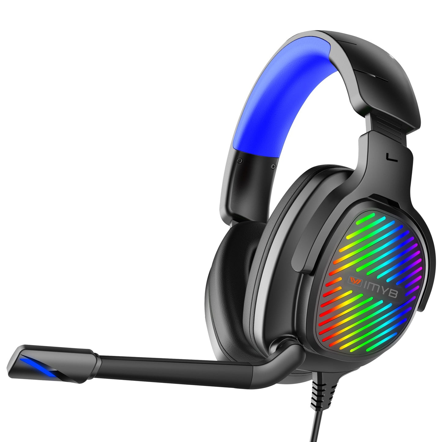 IMYB A82 PC Gaming Headphone HD HiFi Sound Wired Headset with RGB Gradient Light and Comfortable Headband