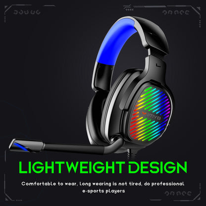 IMYB A82 PC Gaming Headphone HD HiFi Sound Wired Headset with RGB Gradient Light and Comfortable Headband