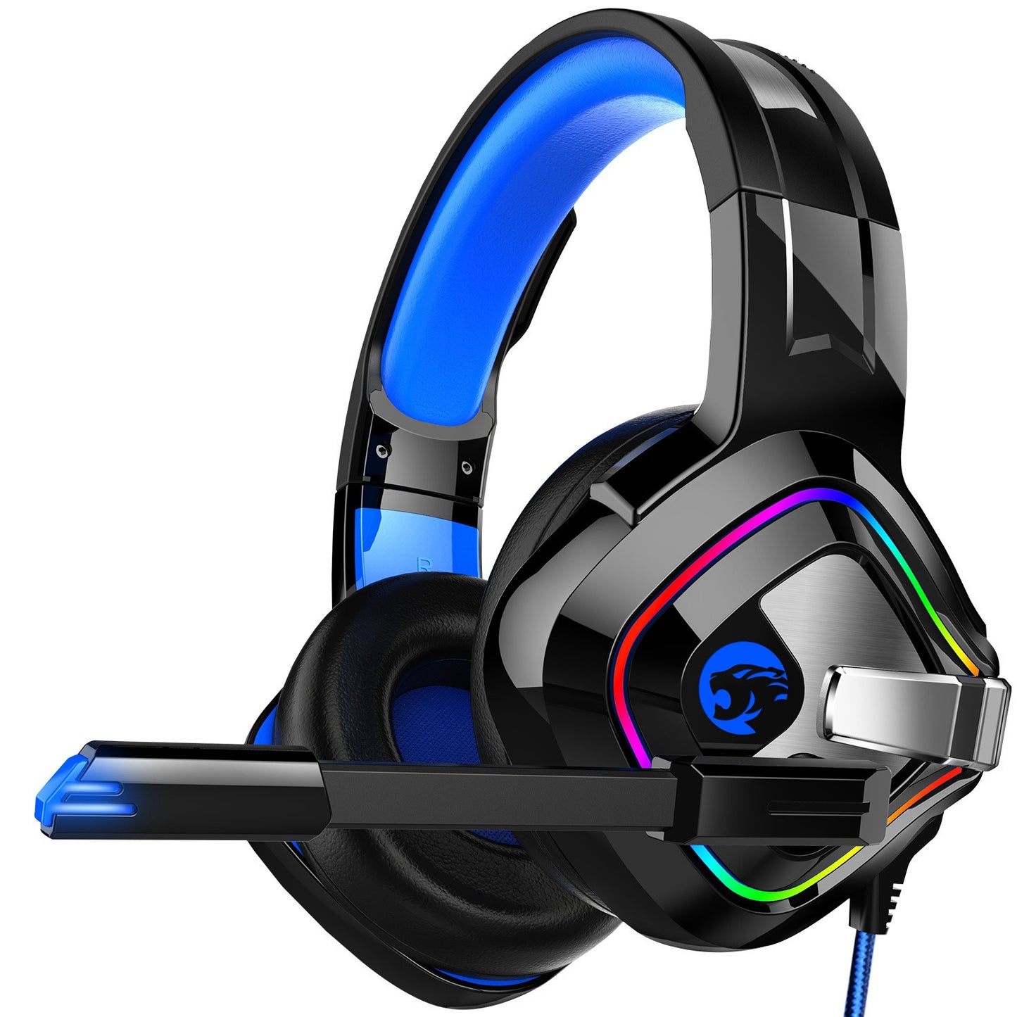 IMYB A66 USB+3.5mm Wired Over-Ear E-sports Headphone RGB Light Stereo 7.1 Bass PC Gaming Headset