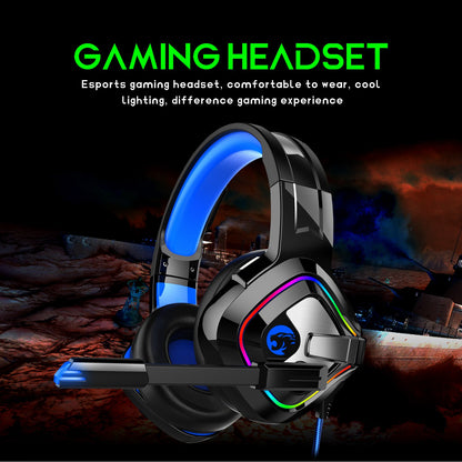 IMYB A66 USB+3.5mm Wired Over-Ear E-sports Headphone RGB Light Stereo 7.1 Bass PC Gaming Headset