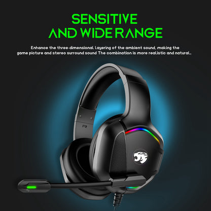 IMYB A36 Wired Headset Deep Bass Sound RGB Light Bluetooth Comfortable Earmuffs Music Gaming Headphone