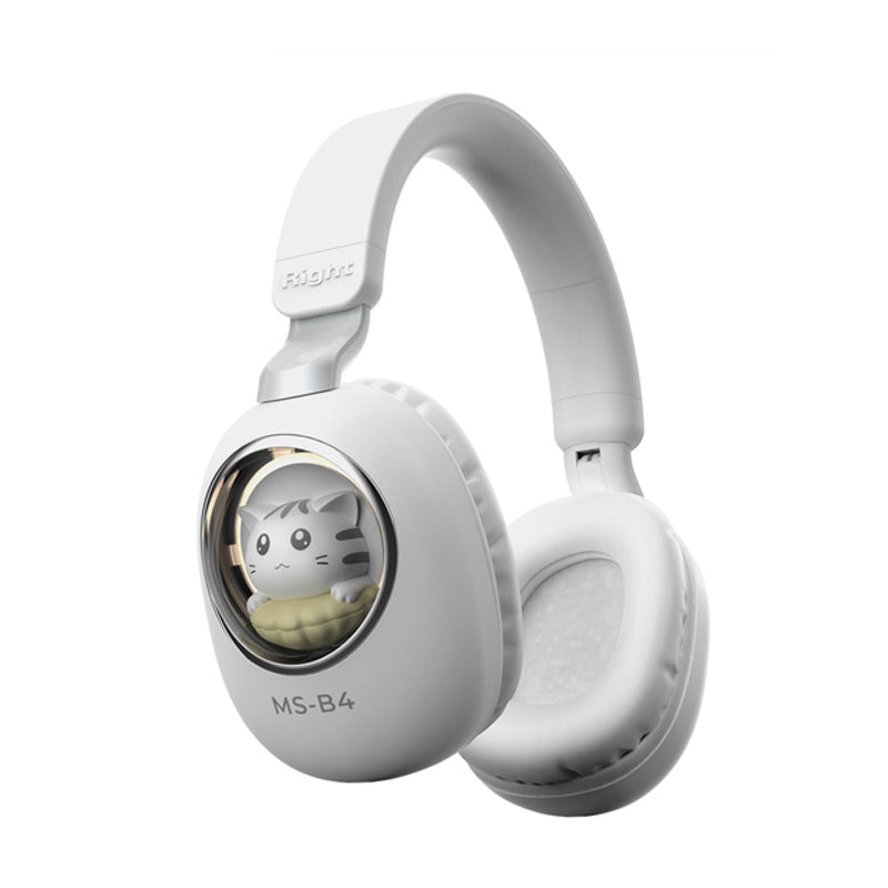 MS-B4 Cute Squirrel / Cat Wireless Bluetooth Headphone RGB Light Girls Kids Stereo Music Headset Gift