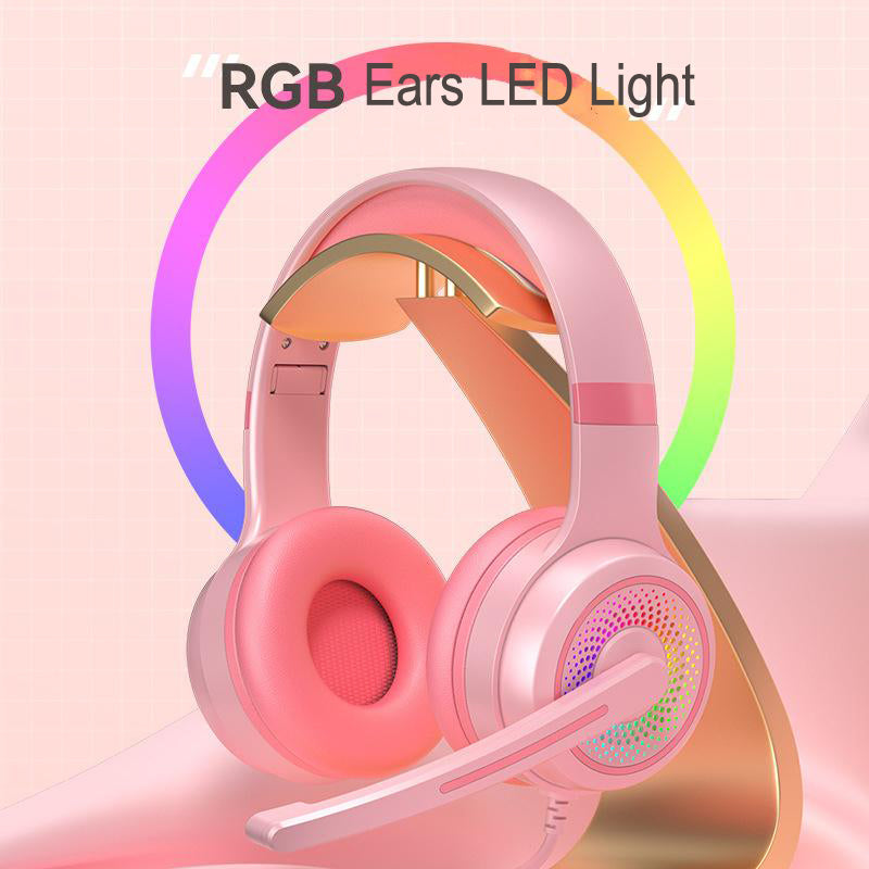 Y20 RGB Light Design Head-mounted Wired Bass Stereo Sound Headphone Computer Gaming Headset with Mic (CE Certificated)