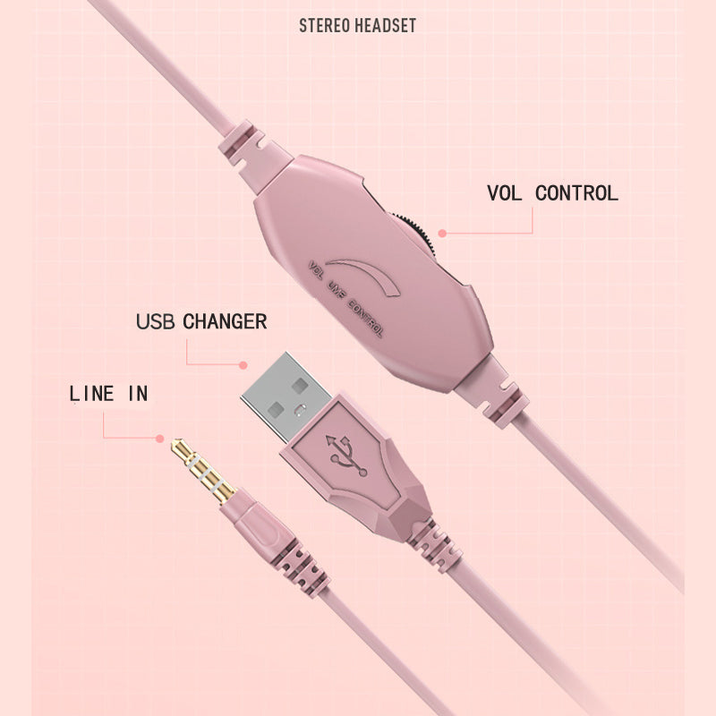 Y20 RGB Light Design Head-mounted Wired Bass Stereo Sound Headphone Computer Gaming Headset with Mic (CE Certificated)