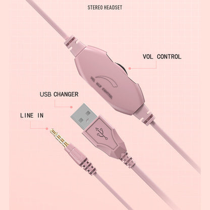 Y20 RGB Light Design Head-mounted Wired Bass Stereo Sound Headphone Computer Gaming Headset with Mic (CE Certificated)