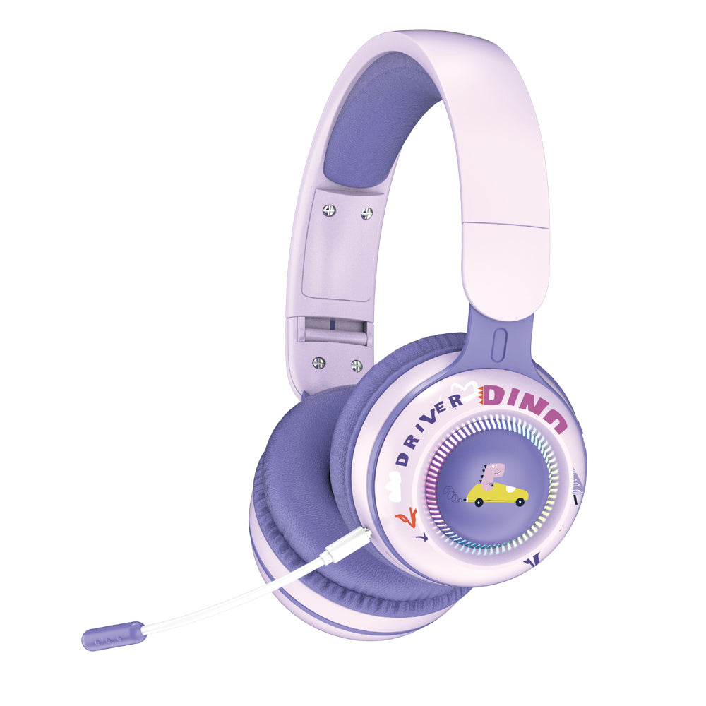 KE21 Wireless Bluetooth Headphone LED Light Kids Stereo Music Headset with Detachable Microphone (CE Certificated)