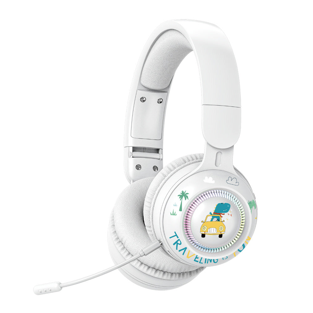 KE21 Wireless Bluetooth Headphone LED Light Kids Stereo Music Headset with Detachable Microphone (CE Certificated)