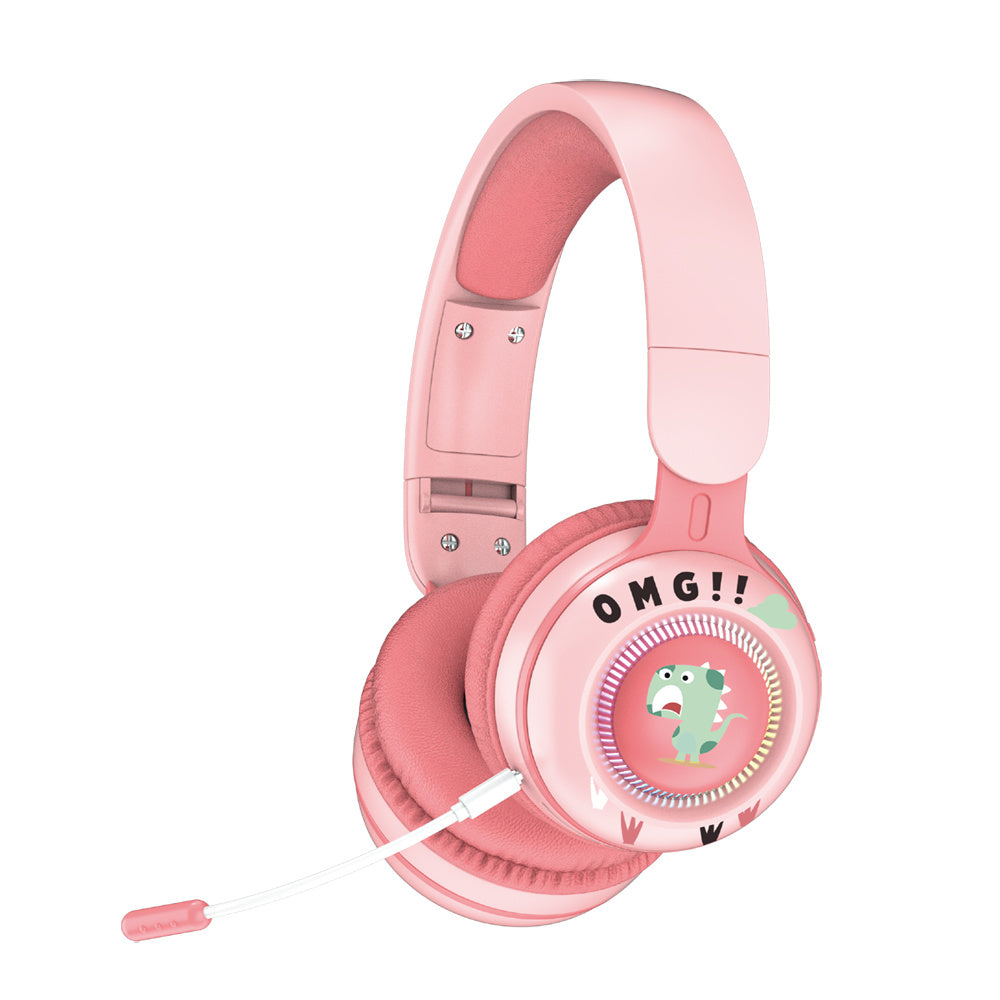 KE21 Wireless Bluetooth Headphone LED Light Kids Stereo Music Headset with Detachable Microphone (CE Certificated)