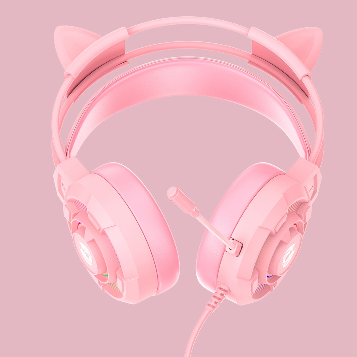 BATXELLENT H81 RGB Lighting Wired Headphone Gaming Headset with Noise Cancelling Mic, Cat Ears Design