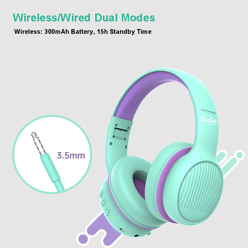 GORSUN E66 85 / 94dB Volume Limit Over-ear Bluetooth Headset Children Foldable Headphone