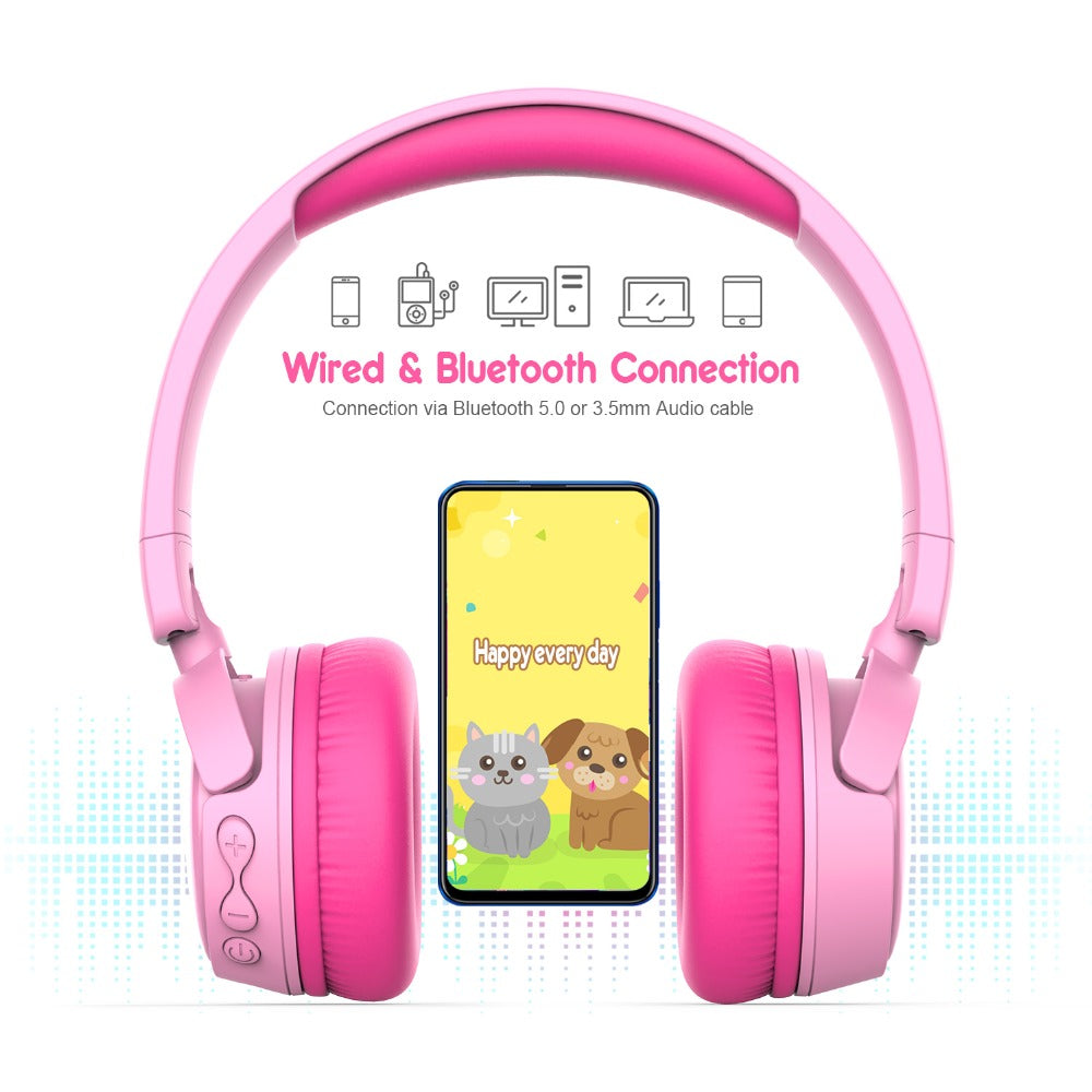 GORSUN GS-E62 Ear-Cover Children Bluetooth Headset Folding Headphones Wireless Earphones for Mobile Phone Tablet PC