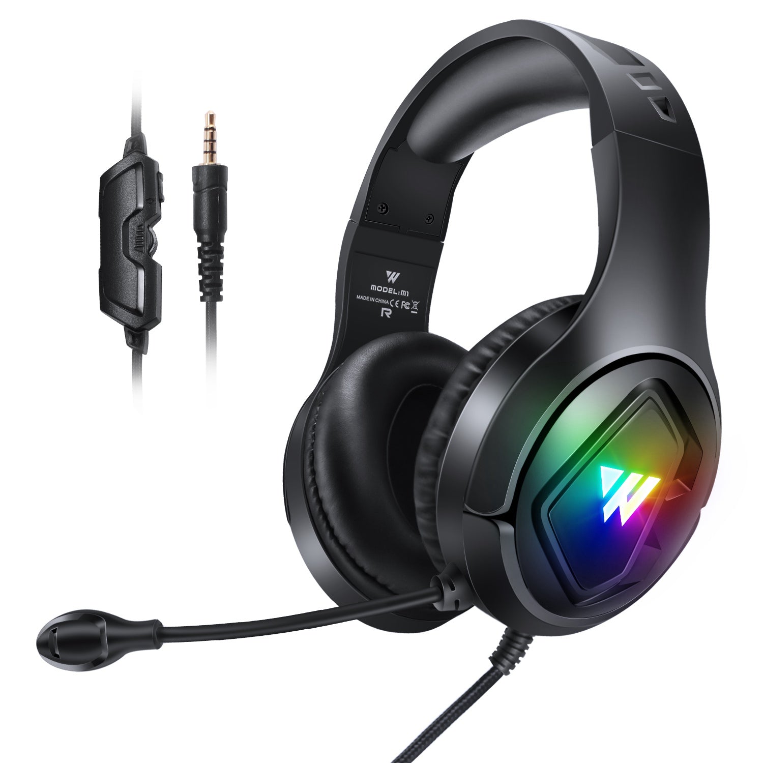 WINTORY M1 Wired Over-Ear E-sports Headphone Professional Gaming Headset with Colorful LED Light