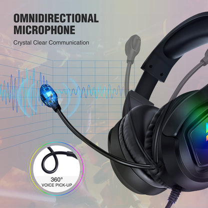 WINTORY M1 Wired Over-Ear E-sports Headphone Professional Gaming Headset with Colorful LED Light