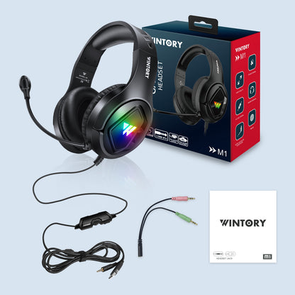 WINTORY M1 Wired Over-Ear E-sports Headphone Professional Gaming Headset with Colorful LED Light