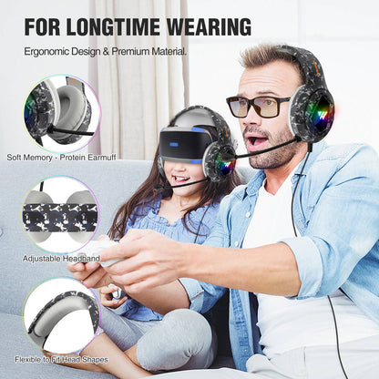 WINTORY M1 Wired Over-Ear E-sports Headphone Professional Gaming Headset with Colorful LED Light