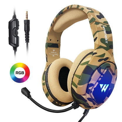 WINTORY M1 Wired Over-Ear E-sports Headphone Professional Gaming Headset with Colorful LED Light