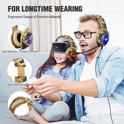 WINTORY M1 Wired Over-Ear E-sports Headphone Professional Gaming Headset with Colorful LED Light