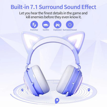 SOMIC GS510 Cat Ear Design USB+3.5mm Wired Over-Ear E-sports Headphone Music Gaming Headset with LED Light