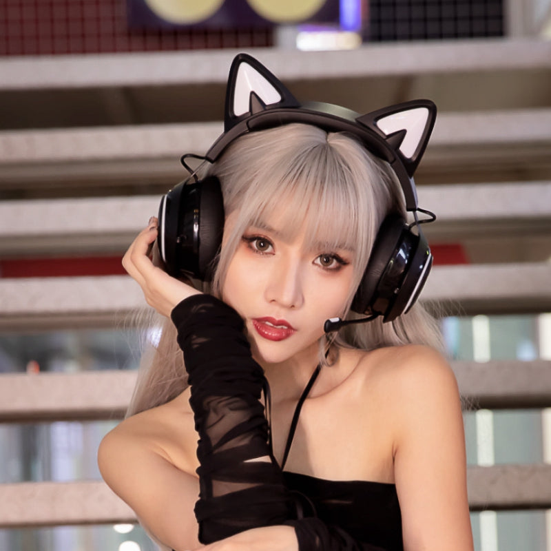 SOMIC GS510 Cat Ear Design USB+3.5mm Wired Over-Ear E-sports Headphone Music Gaming Headset with LED Light